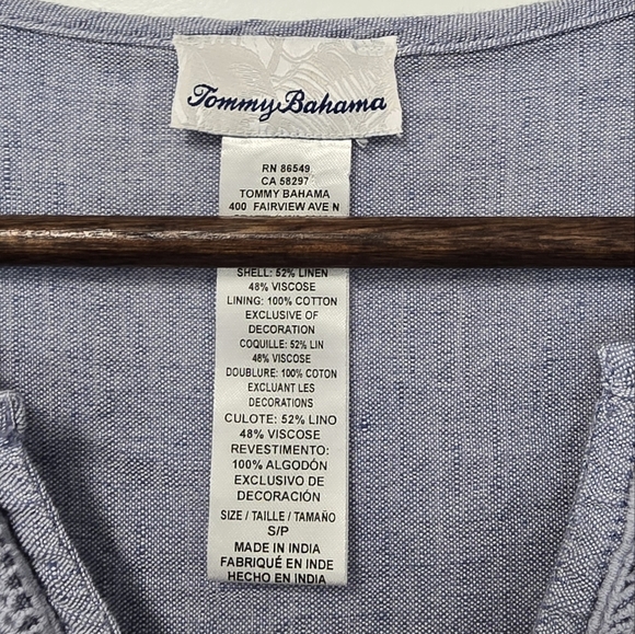 Tommy Bahama St Lucia Linen Blend Dress Cover Up Size Small Coastal Beach Resort - Picture 5 of 8